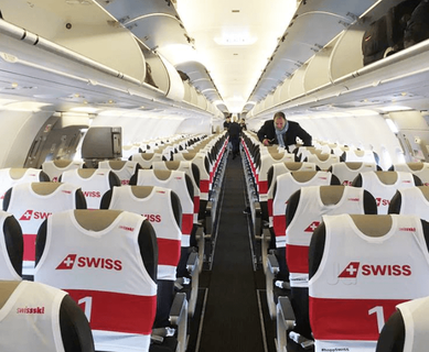 Swiss International Air Lines Economy Inomhusfoto