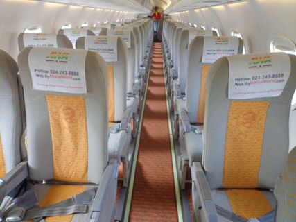 Africa World Airlines Economy Innenraum-Foto