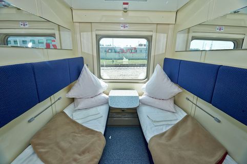 Russian Railways 1st Class Sleeper Inomhusfoto