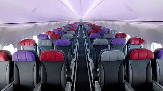Virgin Australia Airlines Economy fotografija unutrašnjosti